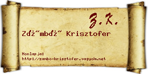 Zámbó Krisztofer névjegykártya