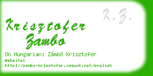 krisztofer zambo business card